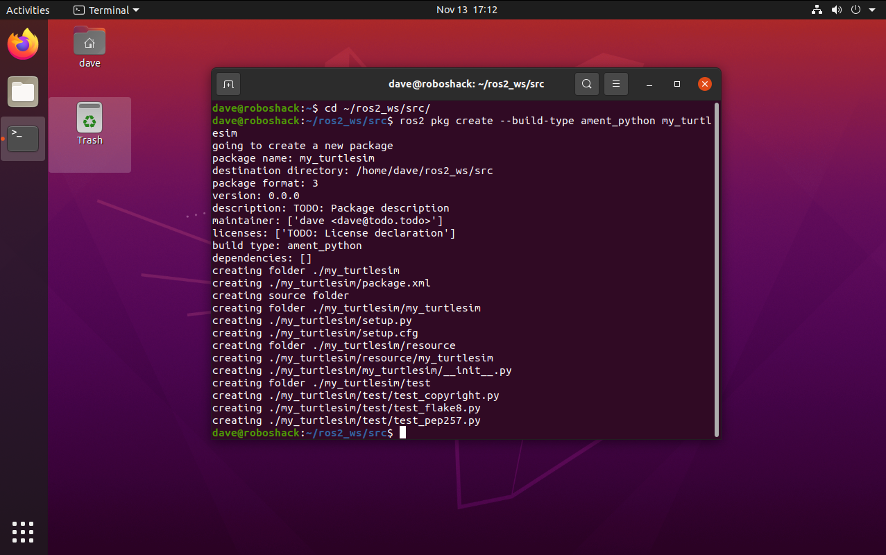 Creating ROS2 Packages – Dave's RoboShack