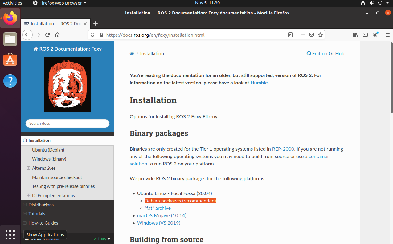 Installing ROS2 Foxy – Dave's RoboShack